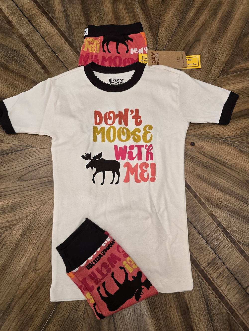 LazyOne Don't Moose With Me! Graphic Girl's Pajama Set, Size 10